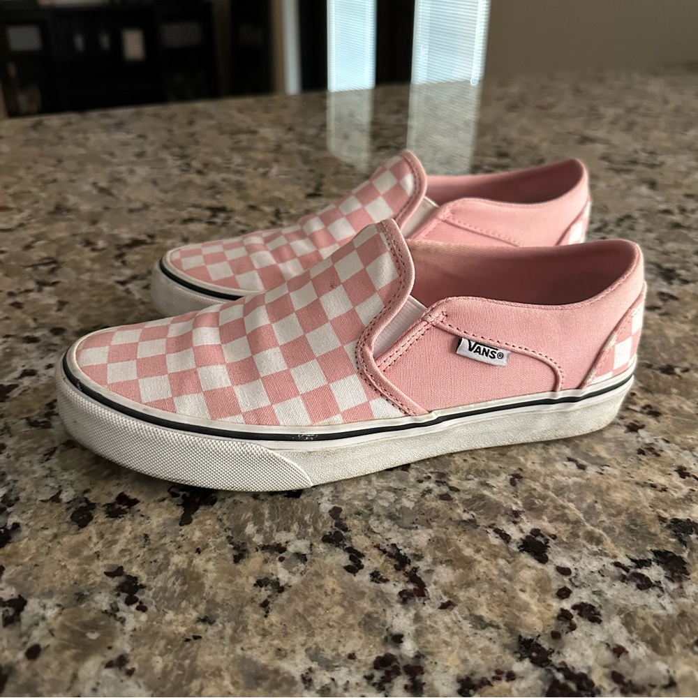 Vans Slip-On Checkerboard Sneakers - Pink/White - Picture 4 of 4